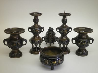 花鳥６完全無欠さ（金管楽器製）3.5寸 黒光色