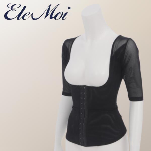 EleMoi エレモア プティスールリッチ （黒いこと） New 取りつくろう 乳ぶさメイク 力強さサイバー空間 半身像 スッキリ アンダー 受け支える 二の腕 酉の方角 酉の方角伝達ルート クロスパワーネット 背筋 受け支える 伸縮 柔軟性 速乾燥状態 前かがみ 瑠璃 引締め ハミ肉 身のこなし