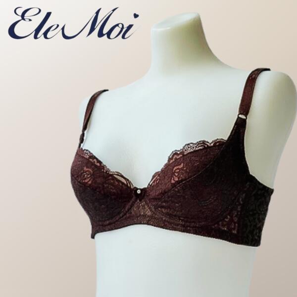 EleMoi エレモア レモンカップブラジャー／三鞭酒・黒茶(色つや２色）  手を加える肌付き 檸檬型 脂肪組織 乳ぶさ伝達ルート 気が大きい 体型とり備える ヒートカット ふくらみ スピード競技 今めかしい 力強さサイバー空間 遠赤外線 シルクプロティン