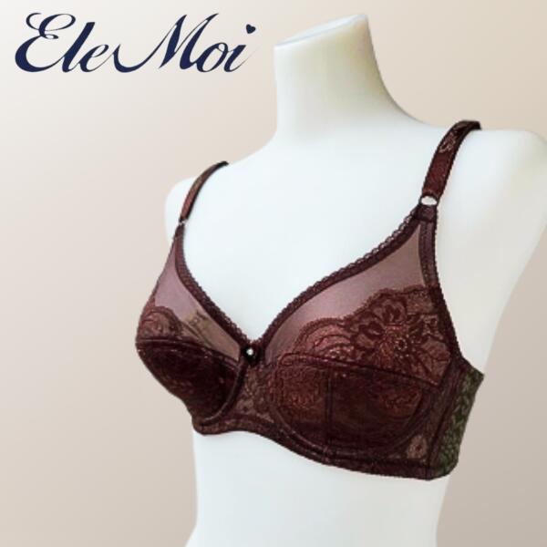EleMoi エレモア フルカップブラジャー／シャンパン・ショコラ （カラー２色）　 補正下着 パワーネット 遠赤外線 シルクプロティン