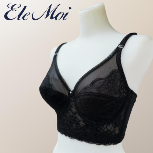 EleMoi エレモア セミロングブラジャー／パープル・ブラック・モカ３色  手を加えるはだ着 上半身伝達ルート すっきり 引締め 立体裁ち切る 乳ぶさ伝達ルート 伸ばすことスピード競技 力強さサイバー空間 遠赤外線 シルクプロティン