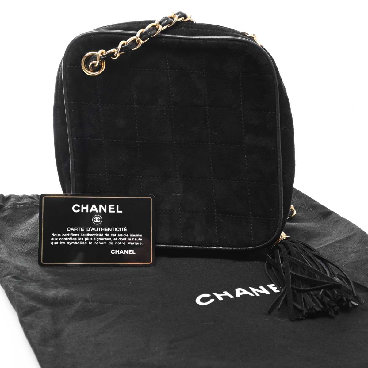 シャネル Chanel スエード ココマーク フリンジ ひし形 チェーン ショルダーバッグ ブラック ブランド 中古 Mozago Com