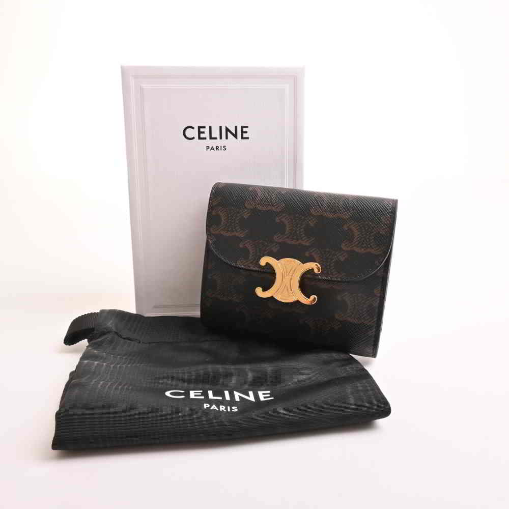 シルバーピーチ CELINE Wallet セリーヌ 財布 ブラック - 通販 - www