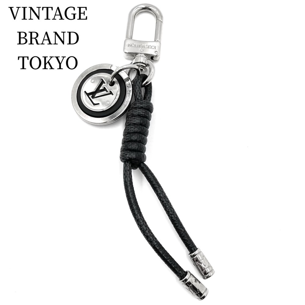 ルイヴィトン キーホルダー メンズ ダミエグラフィット レザーロープ キーリング チャーム ブラック 黒 シルバー Louis Vuitton M メタル 人気 素晴らしい