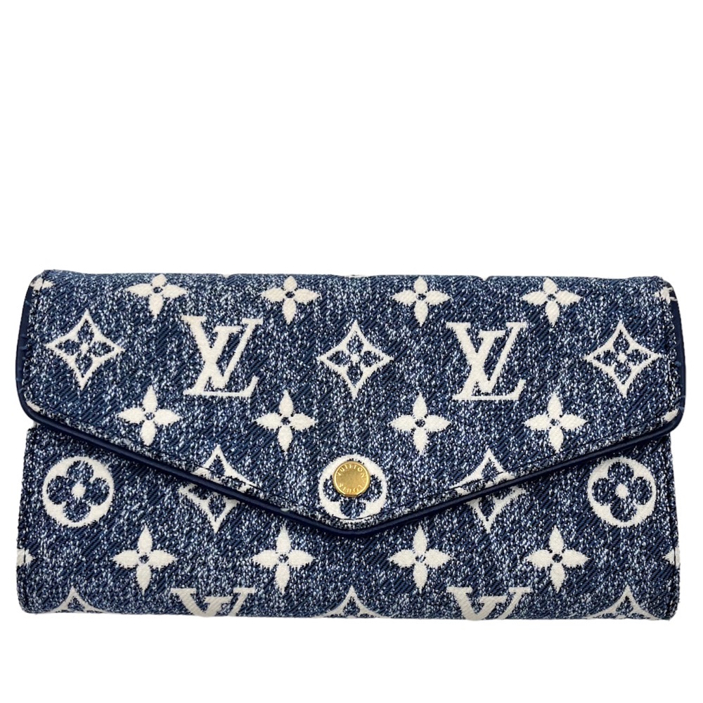 ショッピング取扱店 LOUIS VUITTON【ルイヴィトン 】ポルトフォイユ・サラ モノグラム・ジャカード デニム ブルー(ゴールド金具) レディースウォレット レディース長財布 長財布【送料無料】 www.urbanbug.net