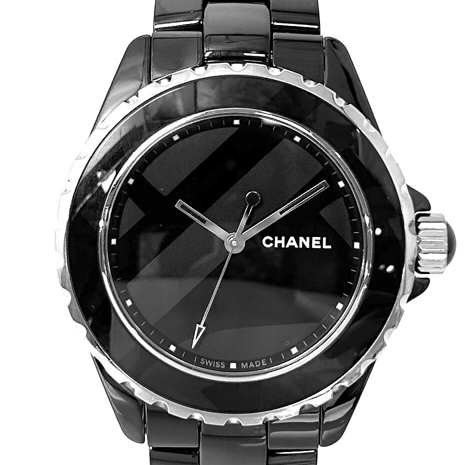 【大売出し】 シャネル 腕時計 メンズ J12 アンタイトル 黒文字盤 AT CHANEL H5581 自動巻き セラミック ブラック 黒【中古品】|VINTAGE BRAND TOKYO