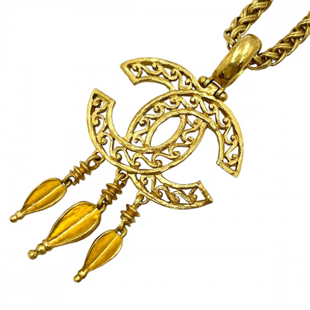 【大売出し】 シャネル ネックレス レディース ココマーク ロングネックレス スイング アクセサリー ココ ヴィンテージ ペンダント CHANEL GP 95A ゴールド 約81.5g 美品1995年【中古品】｜VINTAGE BRAND TOKYO 88,000円