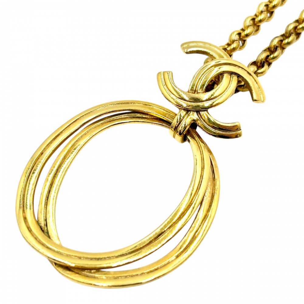 【エントリーでポイント10倍】 シャネル ネックレス レディース ココマーク ロングネックレス ターンロック アクセサリー ココ ヴィンテージ CHANEL GP 96P ゴールド 約56.2g1996年【中古品】