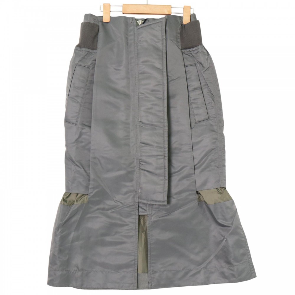 sacai ベージュ パッチワーク フレアスカート SACAI サカイ パッチワークロングスカート ランウェイ着用モデル