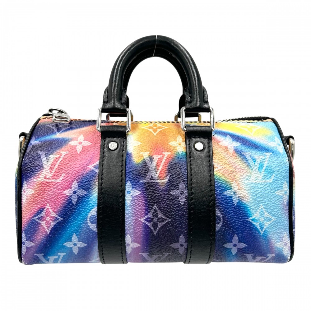 ルイヴィトン ハンドバック メンズ モノグラムサンセット キーポルXS ミニ御徒面子 ミニ御徒面子 鞄 かばん LOUIS VUITTON M80953    黒いこと 黒 マルチ色つや 黒いこと金具【中古品】