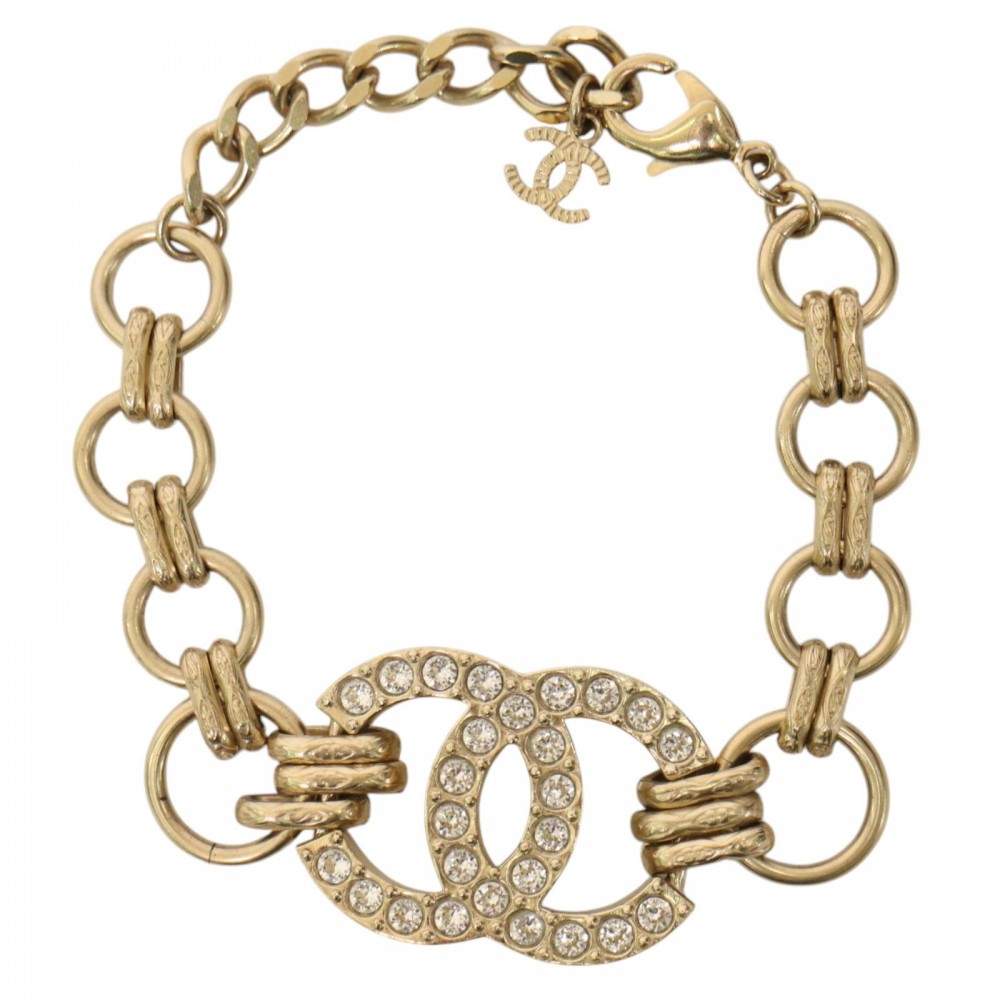 【大売出し】 シャネル ブレスレット レディース ココマーク ココ アクセサリー アジャスター付き CHANEL GP ラインストーン F24B ゴールド 約23.3g 美品2024年【中古品】|VINTAGE BRAND TOKYO