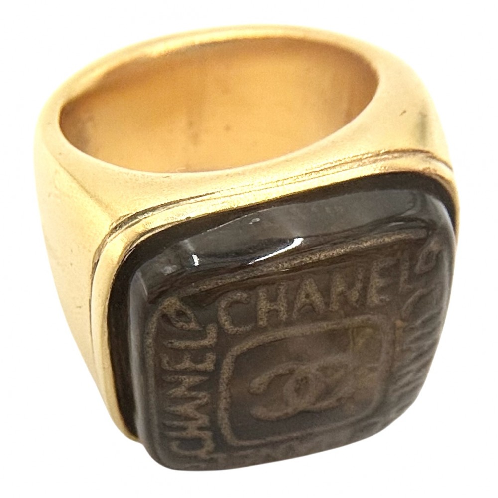 【エントリーでポイント10倍】 シャネル 指輪 レディース リング ココマーク ココ アクセサリー CHANEL GP カラーストーン 約11号 ゴールド 約21.7g【中古品】