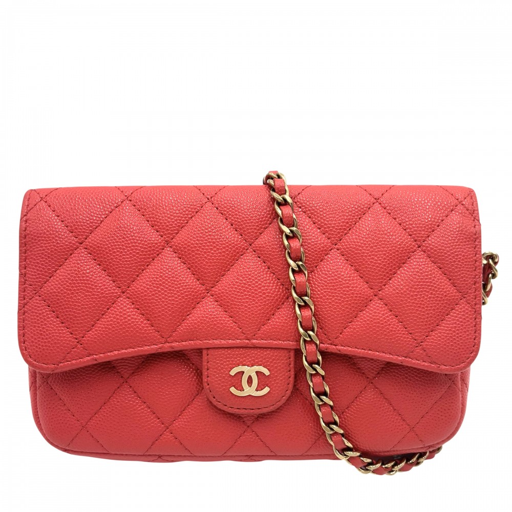 25SS コンパクト☆国内発送【CHANEL】チェーンウォレット チェーン ウォレット - スモール レザー グッズ | CHANEL
