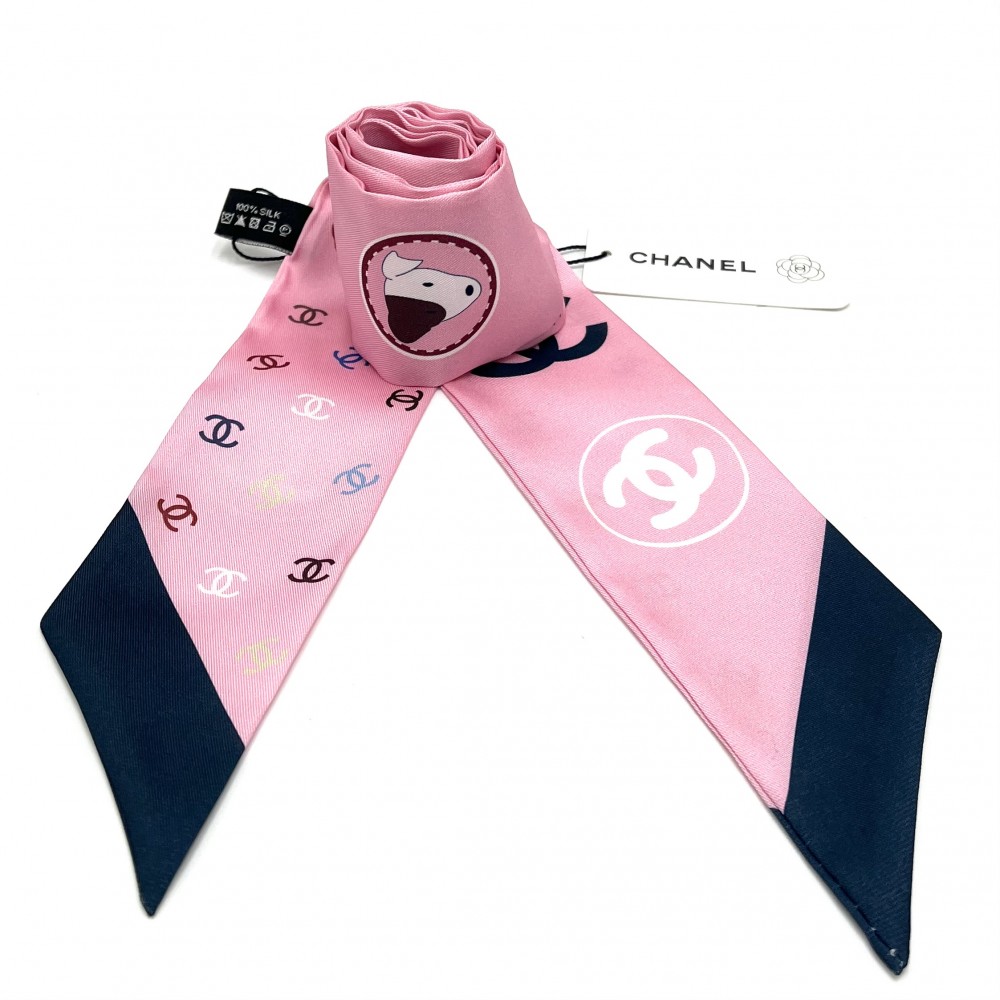 マライヤページCHANEL ビンテージ ココマークバンダナ 雑貨 古着 CHANEL ロゴ ココマーク ゴールドチェーン バンダナ