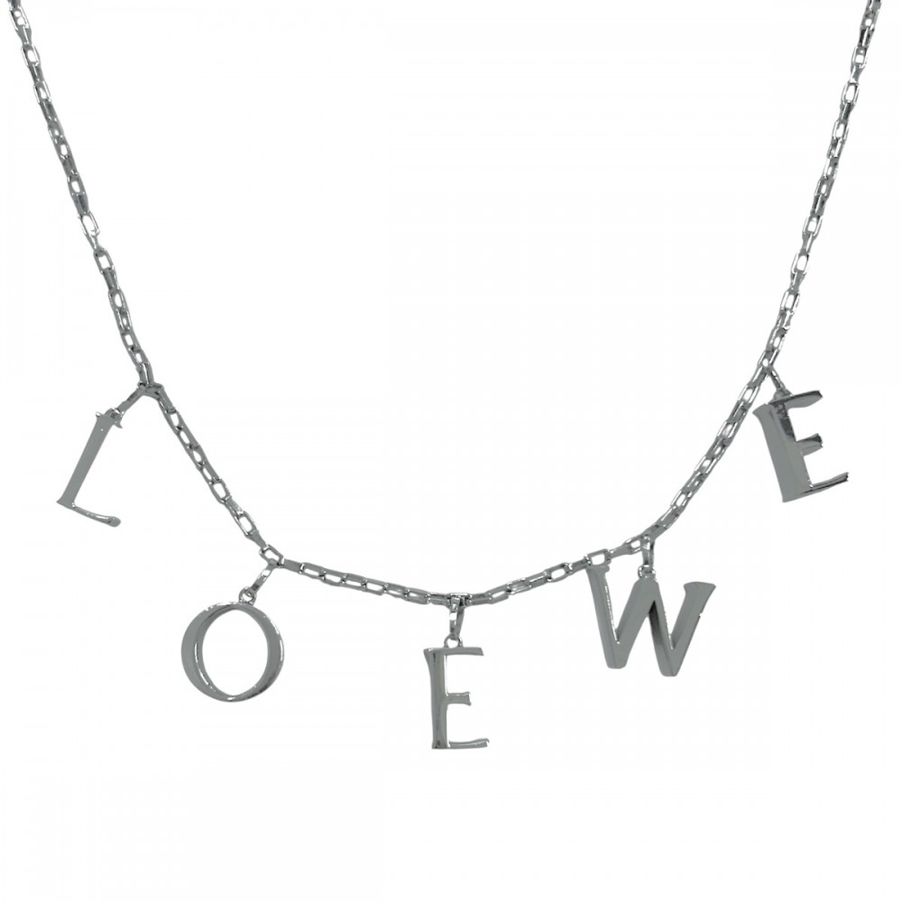 【エントリーでポイント10倍】 ロエベ ネックレス ユニセックス ロゴ アクセサリー ペンダント メンズ レディース LOEWE シルバー925 約43.9g【中古品】 44,200円