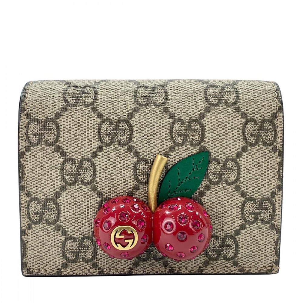GUCCI チェリー財布 GUCCI グッチ チェリー 二つ折りコンパクト財布 476050・1177 GG