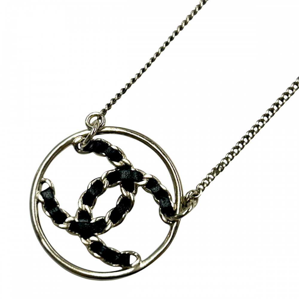 極美品■CHANEL ネックレス プレート　ブラック　ハート　ストーン　ピンク 極美品□CHANEL ネックレス プレート ブラック ハート ストーン