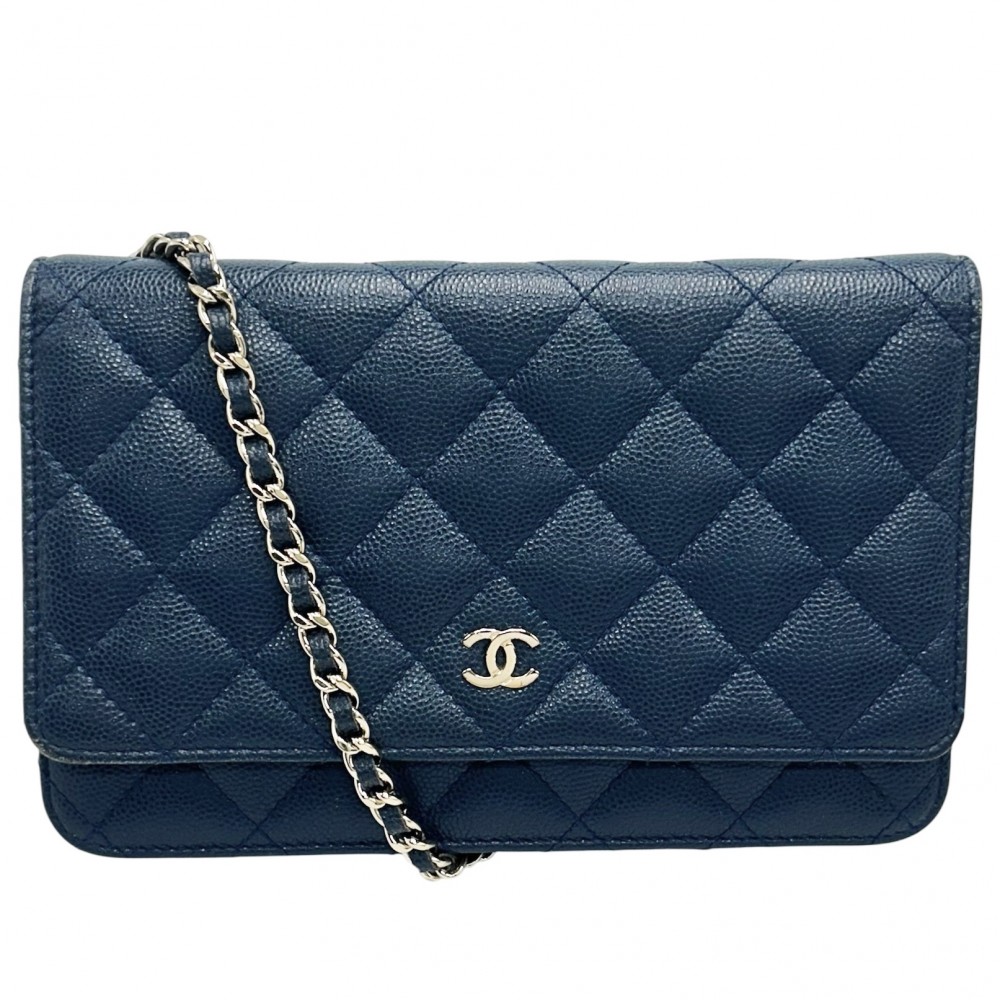 【美品】CHANEL シャネル デカココ キャビアスキン チェーンウォレット シャネル デカココ チェーンウォレット 黒 キャビアスキン GD