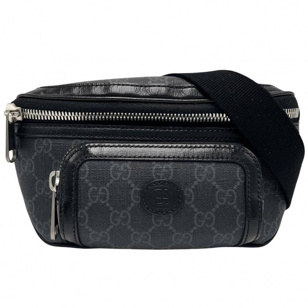 グッチ ボディバッグ ウエストポーチ レザー×キャンバス 黒 楽天市場】【バッグ】GUCCI グッチ GGキャンバス ボディバッグ