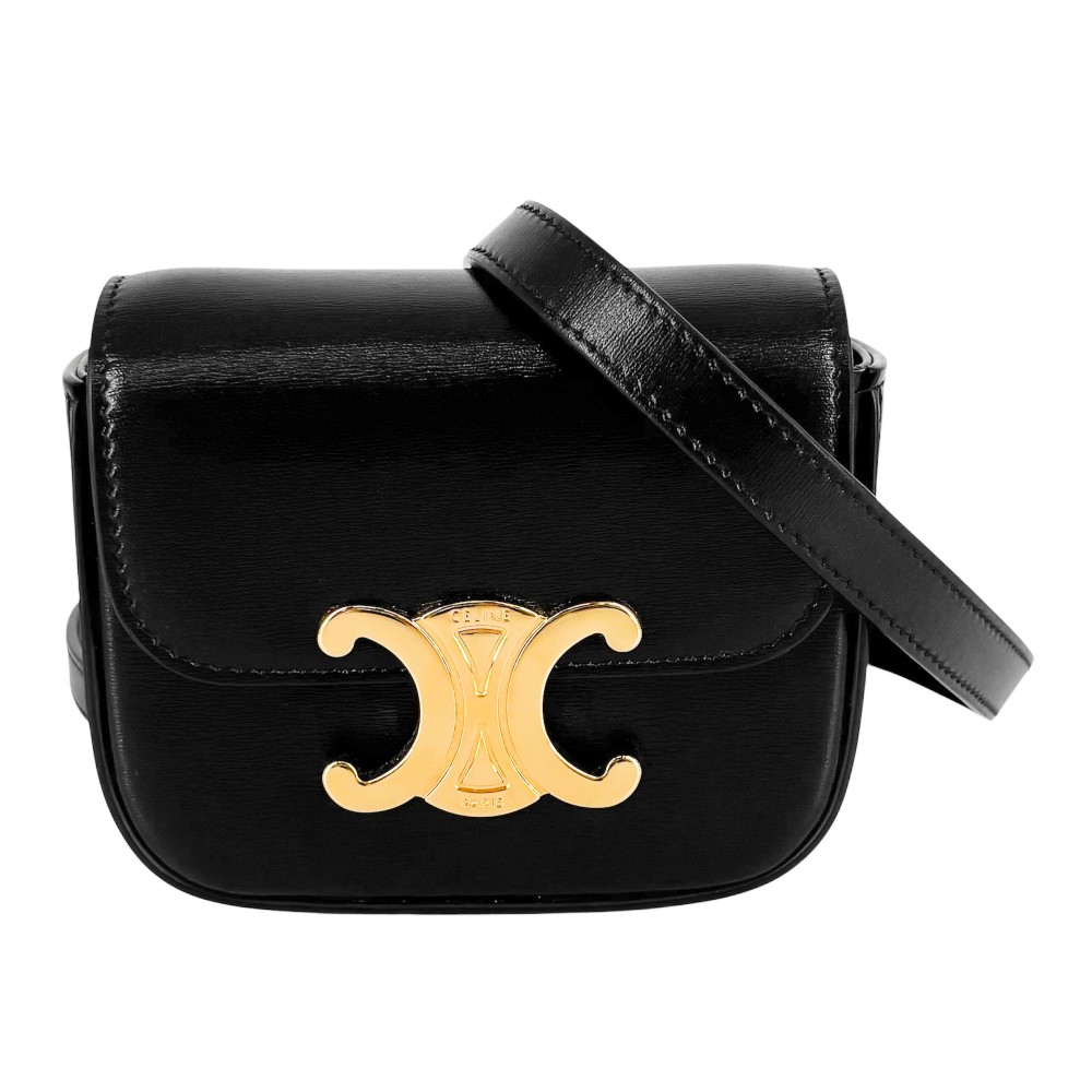 美品　セリーヌ　トリオンフ　カーフスキン　ショルダーバッグ　ブラック 楽天市場】セリーヌ CELINE ミニ トリオンフ ショルダーバッグ