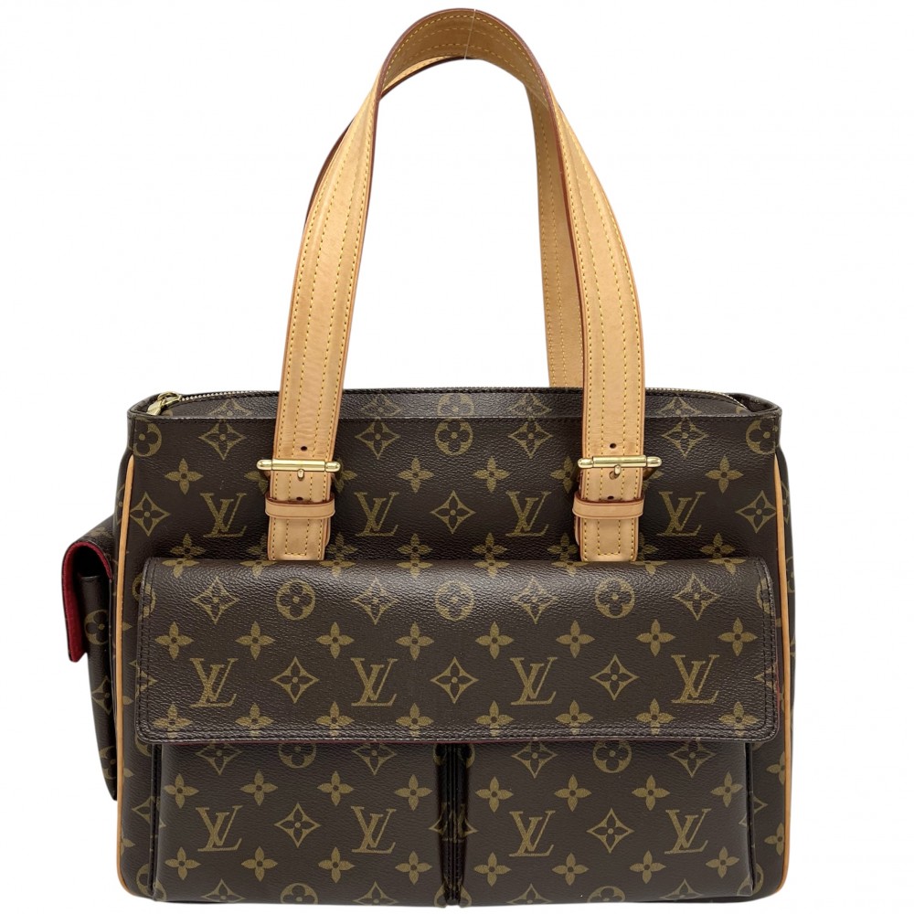 【エントリーでポイント10倍】 ルイヴィトン トートバッグ レディース ミュルティプリシテ ハンドバッグ 肩掛け LOUIS VUITTON M51162 モノグラムキャンバス ブラウン 茶 ゴールド金具【中古品】