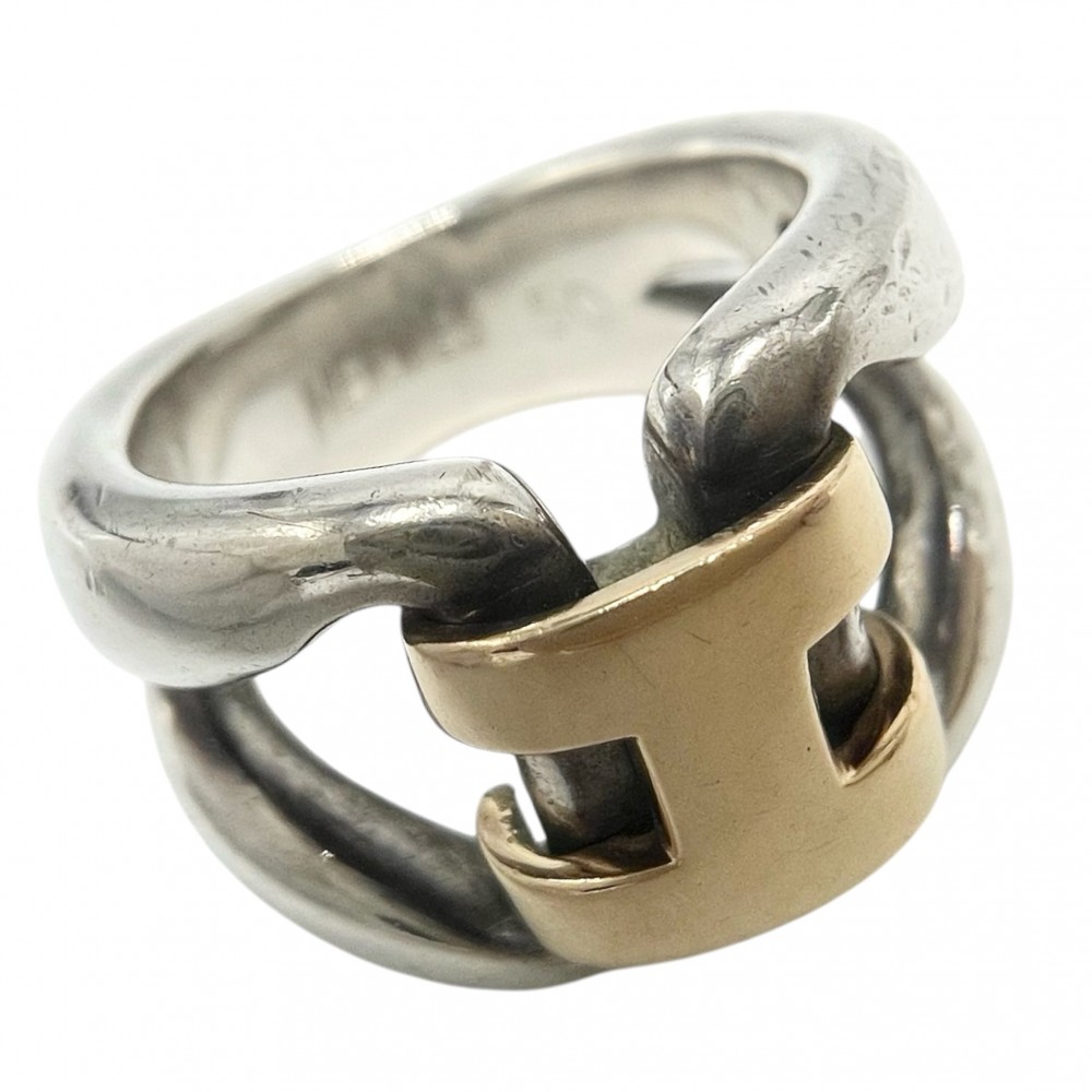 HERMES リング　ヒストリー　指輪　コンビ　#53　K18 ヴィンテージ HERMES リング ヒストリー 指輪 コンビ #53 K18 ヴィンテージ