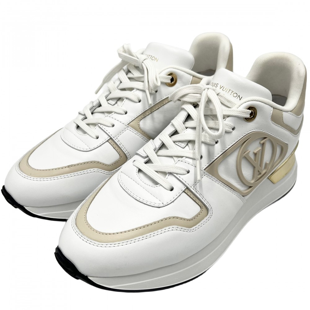 【美品】ヴィトン RUN55 スニーカー 36 23cm ゴールド 白 箱付き 楽天市場】ルイヴィトン スニーカー ラン55 ライン ローカット