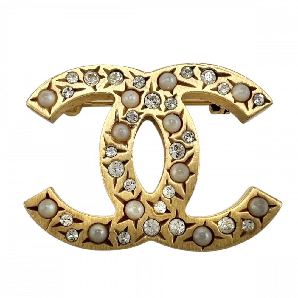 楽天市場】シャネル CHANEL ブローチ カメリア ゴールドxホワイトx