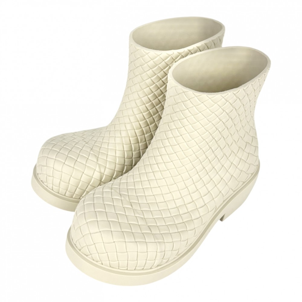 ボッテガヴェネタ ブーツ レディース ファイヤーマン アンクルブーツ アンクルブーツ ファッションアイテム 靴 サイズ36 BOTTEGAVENETA ラバー アイボリー 美品【中古品】画像