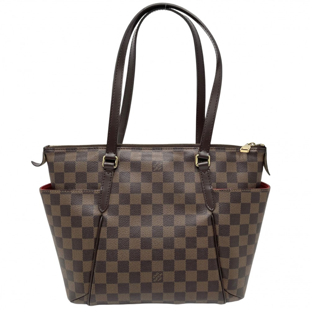 【エントリーでポイント10倍】 ルイヴィトン トートバッグ レディース トータリーPM ハンドバッグ 肩掛け TOTALLY LOUIS VUITTON N41282 ダミエキャンバス ブラウン 茶 ゴールド金具【中古品】
