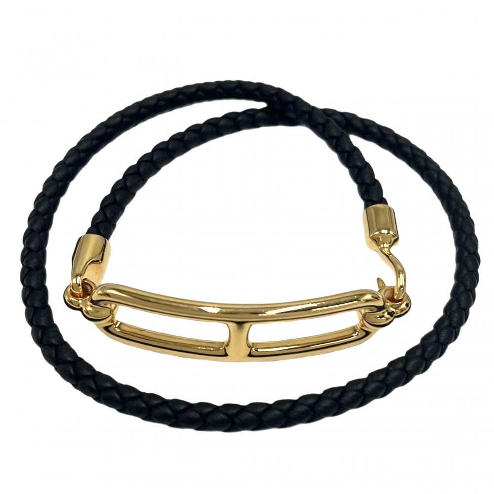 【美品】HERMES エルメス　レザーブレスレット　バングル② HERMES エルメス革バングルブレスレット