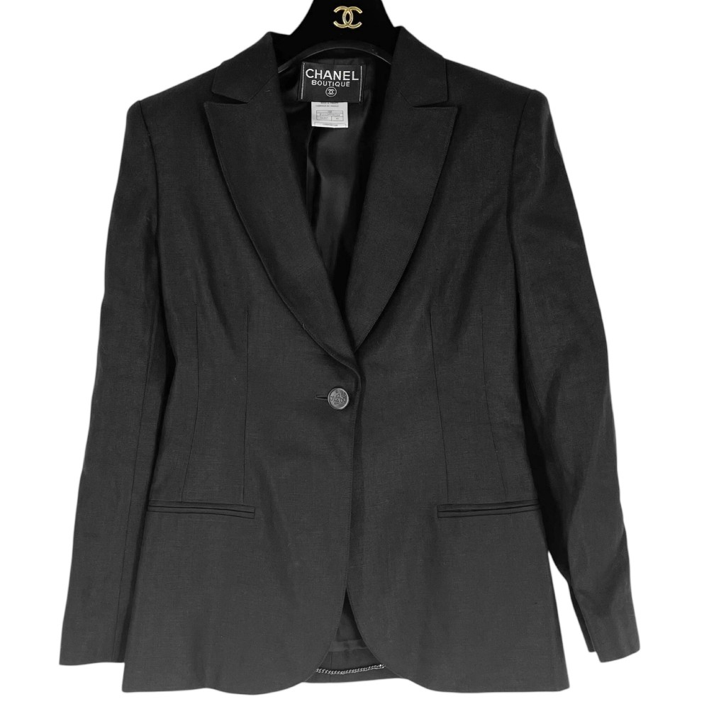【エントリーでポイント10倍】 シャネル アウター レディース ココマーク ジャケット アパレル CHANEL 40 P11124V06544 ブラック 黒 ウール 秋 冬1998年【中古品】