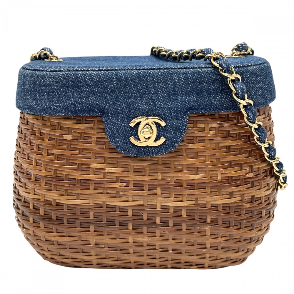 楽天市場】【美品】シャネル 【CHANEL】 ストロー ドローストリング