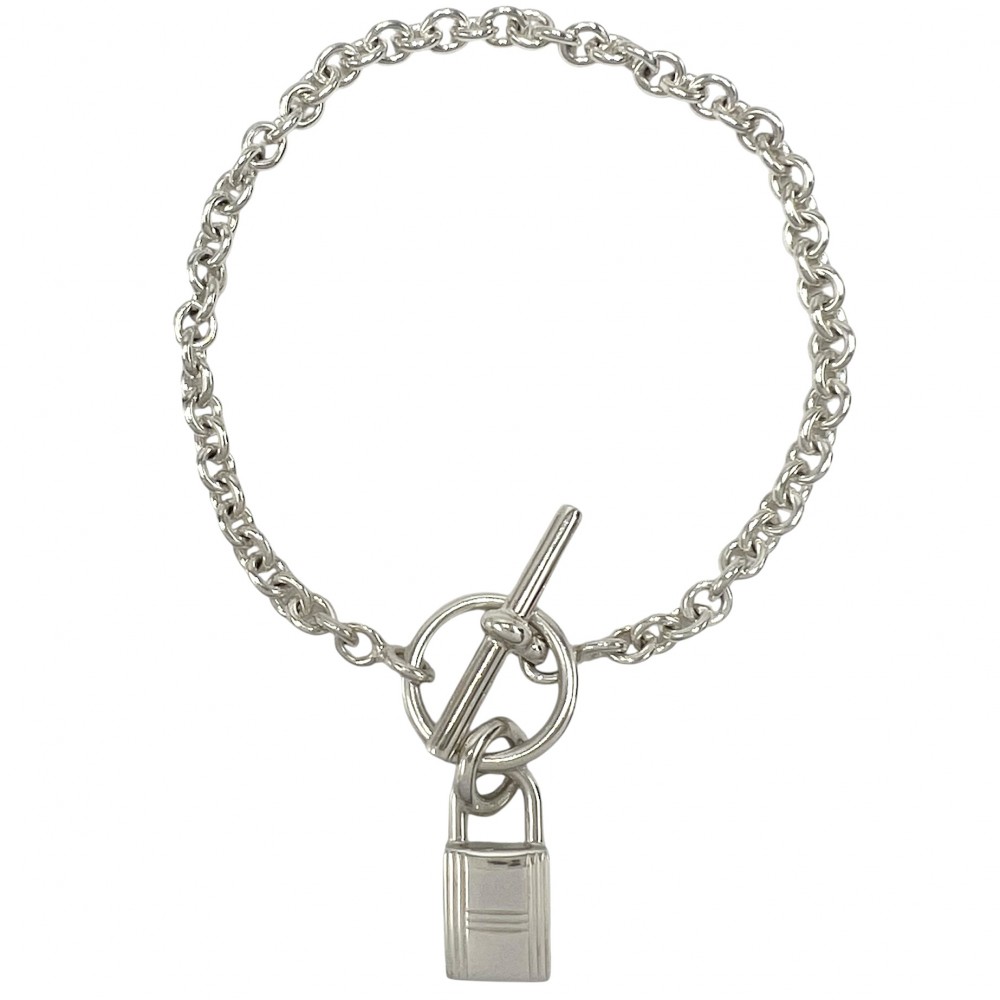 【エントリーでポイント10倍】 エルメス ブレスレット レディース アミュレット カデナ チェーンブレス アクセサリー HERMES シルバー925 シルバー 約11.3g【中古品】