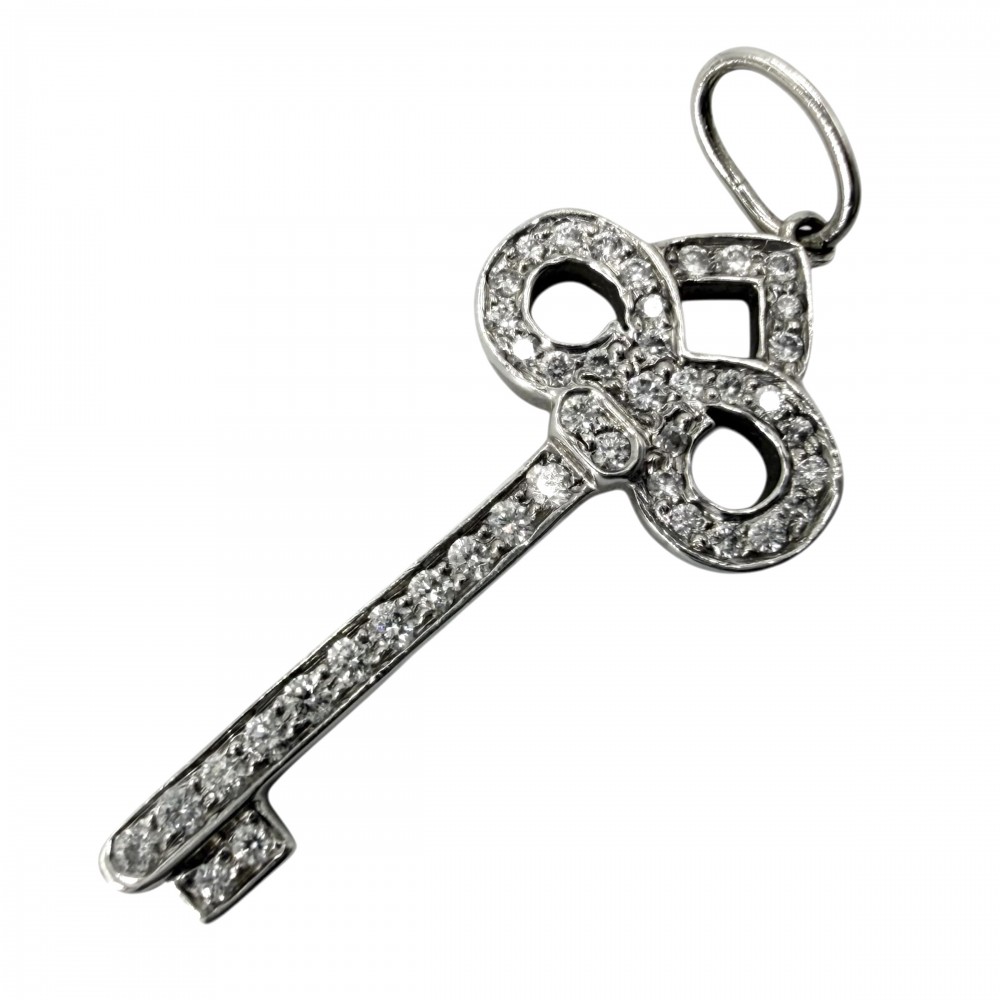 【大売出し】 ティファニー ペンダントトップ レディース フルール ド リスキー キーモチーフ ジュエリー アクセサリー TIFFANY&Co. Pt950プラチナ ダイヤモンド 約1.6g【中古品】|VINTAGE BRAND TOKYO