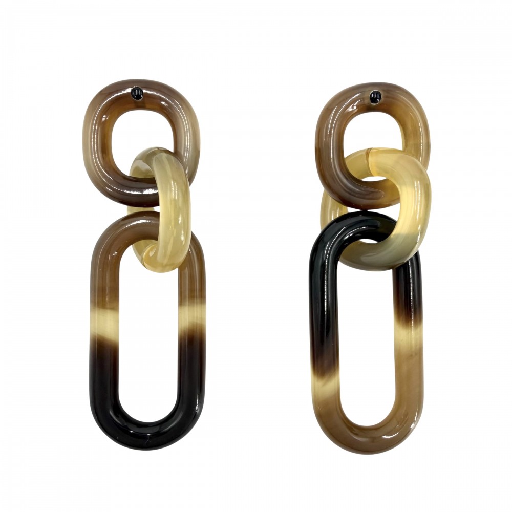 【エントリーでポイント10倍】 エルメス ピアス レディース フープ スウィング アクセサリー HERMES バッファローホーン ブラック 黒 ブラウン 茶 シルバー金具 約11.4g【中古品】 32,500円