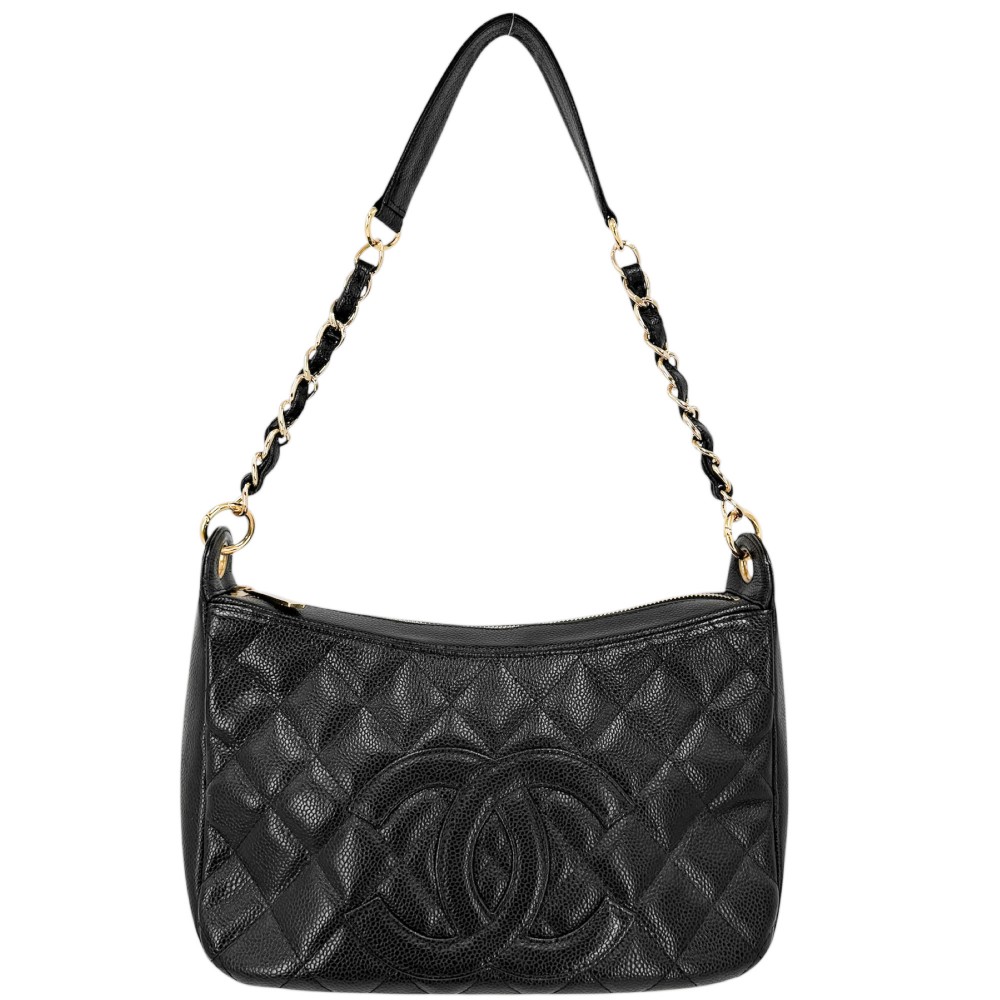 【エントリーでポイント10倍】 シャネル ハンドバッグ レディース マトラッセ ココマーク 肩掛け CHANEL ラムスキン ブラック 黒 ゴールド金具【中古品】