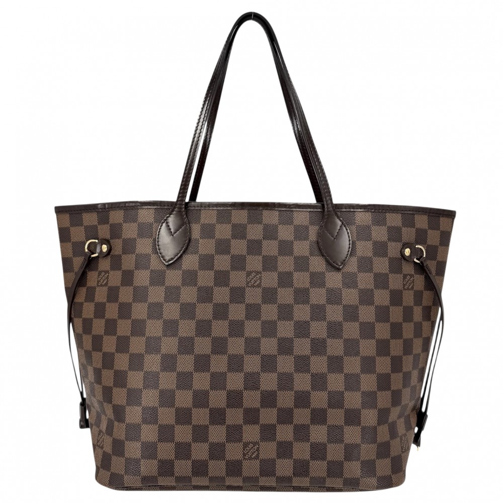 【エントリーでポイント10倍】 ルイヴィトン トートバッグ レディース ネヴァーフルMM ハンドバッグ 肩掛け LOUIS VUITTON N51105 ダミエキャンバス ブラウン 茶 ゴールド金具【中古品】