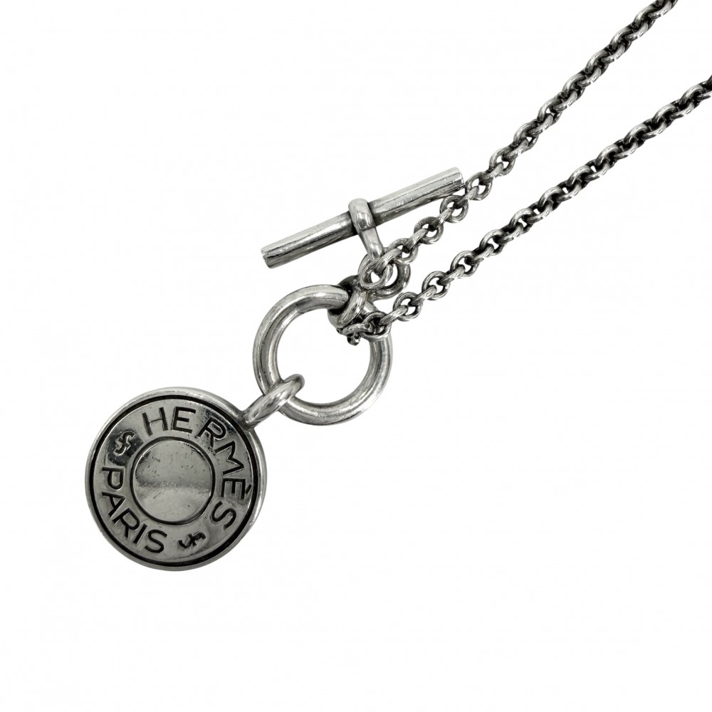 【大売出し】 エルメス ネックレス レディース セリエ アミュレットHエクスリブリス ペンダント ジュエリー アクセサリー HERMES シルバー925 約9.6g【中古品】|VINTAGE BRAND TOKYO