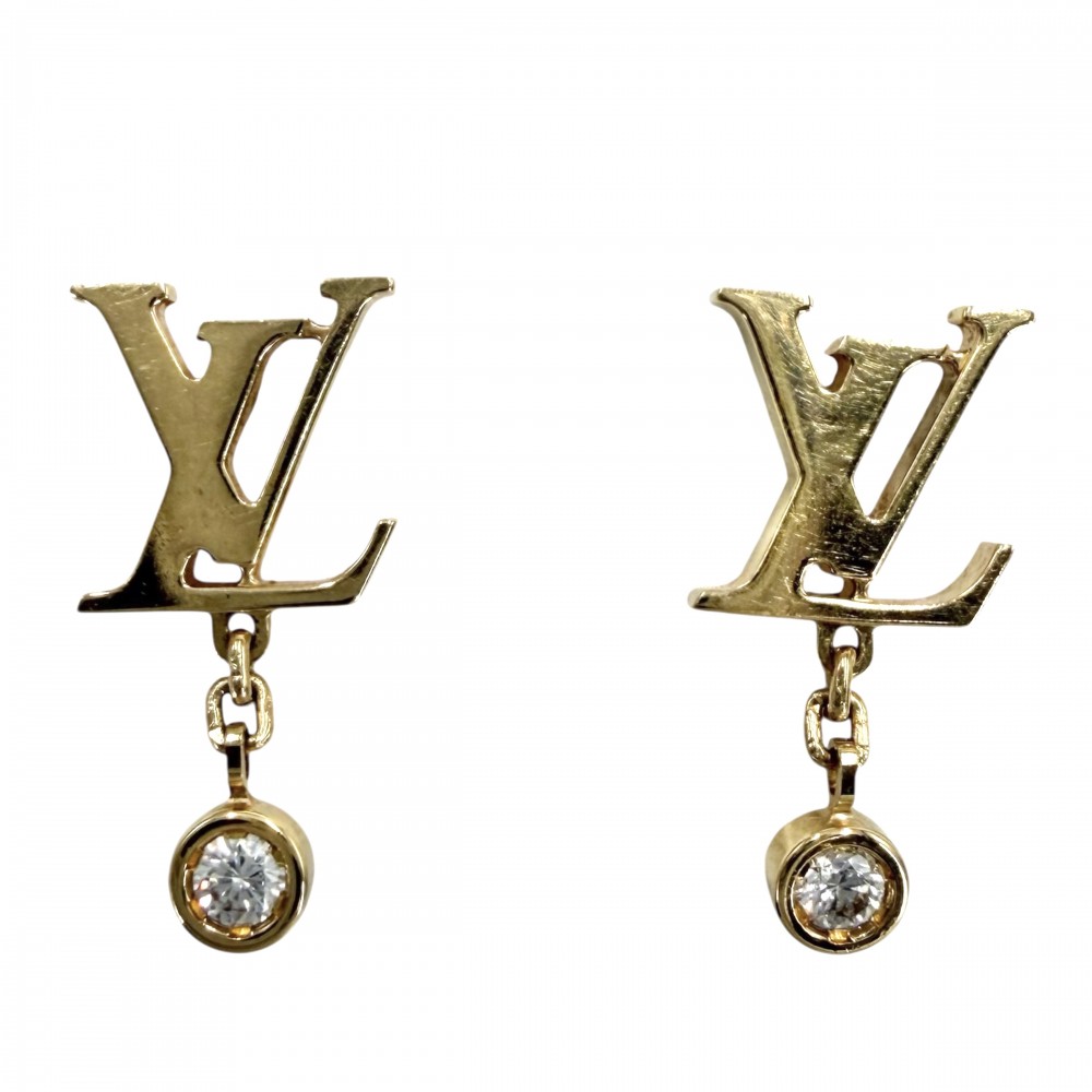 【エントリーでポイント10倍】 ルイヴィトン ピアス レディース イディール ブロッサム LV アクセサリー ジュエリー Au750 18金YG LOUIS VUITTON K18イエローゴールド ダイヤモンド0.03(1個あたり)ct Q96495 約2.2g【中古品】