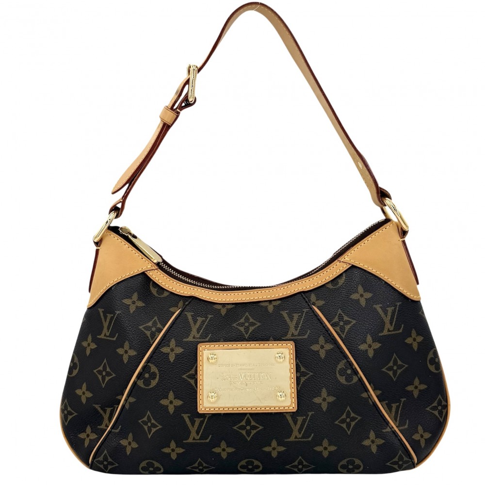 ルイヴィトン ハンドバッグ レディース モノグラム テムズPM セミショルダーバッグ 肩掛け LOUIS VUITTON M56384 ブラウン 茶 ゴールド金具【中古品】