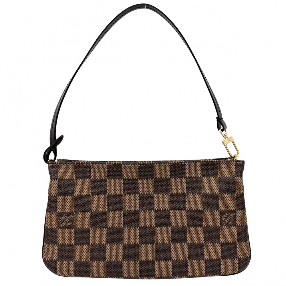 ルイヴィトン ハンドバッグ レディース ナヴォナ アクセサリーポーチ LOUIS VUITTON N51983 ダミエキャンバス ブラウン 茶 ゴールド金具 美品【中古品】