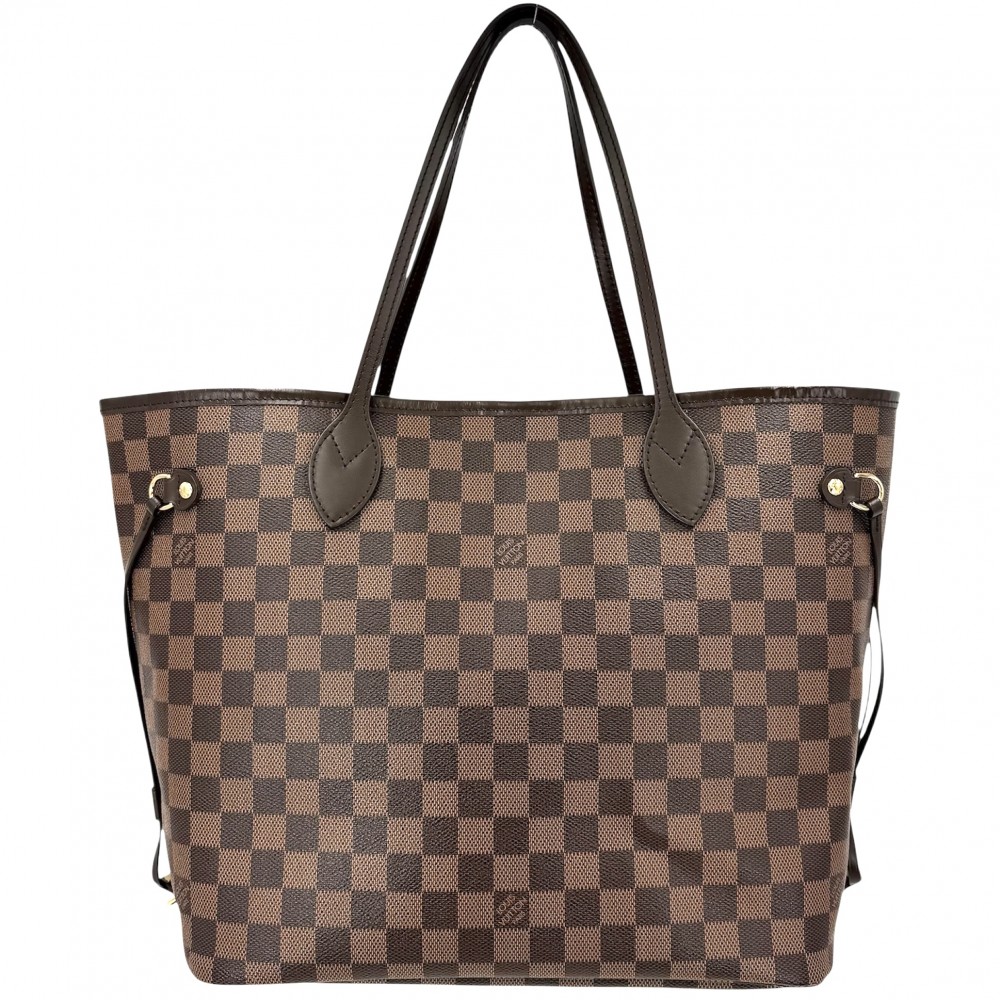 ルイヴィトン トートバッグ レディース ネヴァーフルMM ハンドバッグ 肩掛け LOUIS VUITTON N40599 ダミエキャンバス    ブラウン 茶 ゴールド金具【中古品】