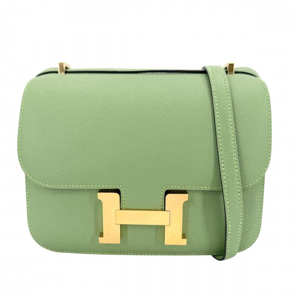 エルメス ショルダーバッグ レディース コンスタンス18 ポシェット 肩掛け 斜め掛け 本革 HERMES Z刻印 ヴォーエプソン グリーン 緑 ゴールド金具2021年【中古品】
