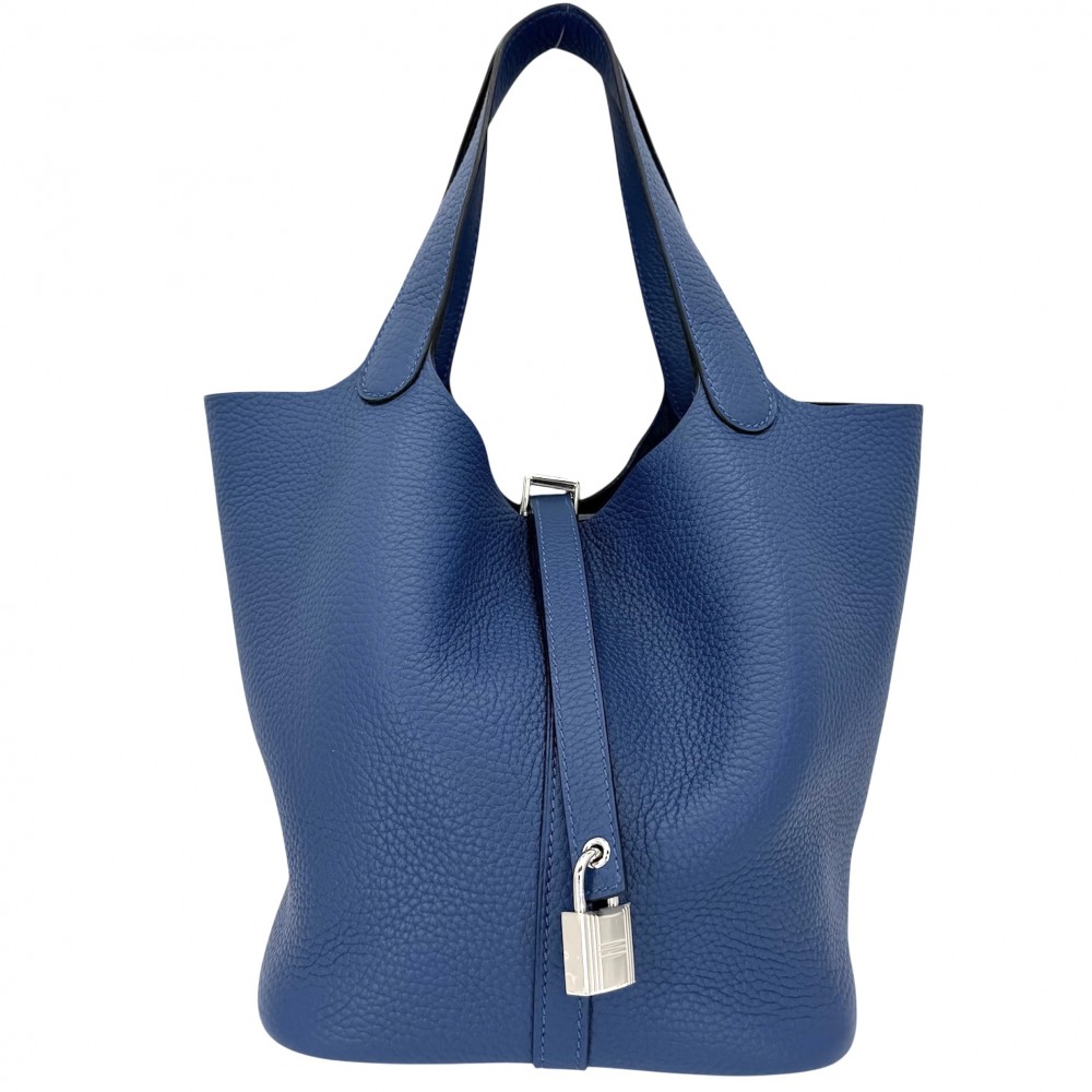 【大売出し】 エルメス ハンドバッグ レディース ピコタンロックMM 鞄 かばん HERMES W刻印 トリヨン ブルー系 シルバー金具 美品2024年【中古品】|VINTAGE BRAND TOKYO