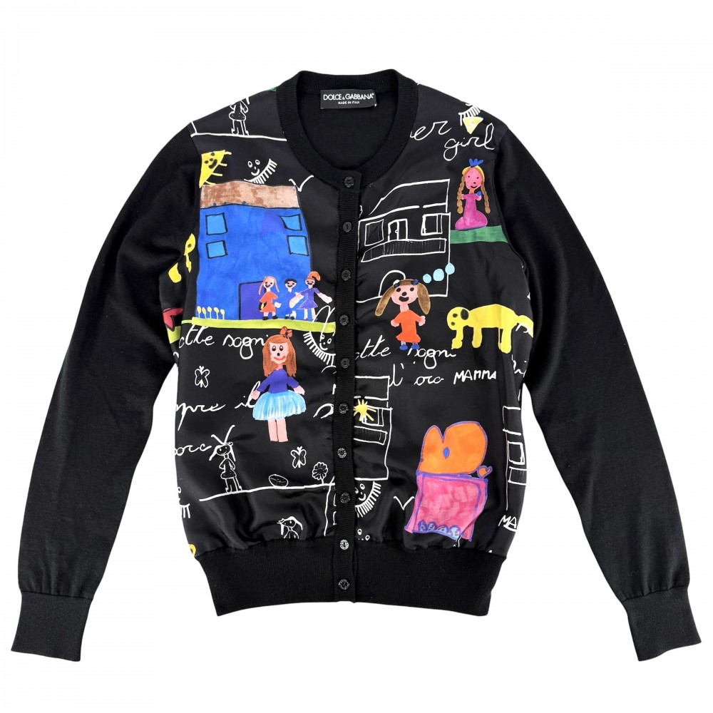 【大売出し】 ドルチェアンドガッバーナ ジレー レディース トップス 服 御召しもの 弗ガバ DOLCE\u0026GABBANA 38 黒いこと 黒 マルチ色つや カシミール  地絹   春 秋【中古品】