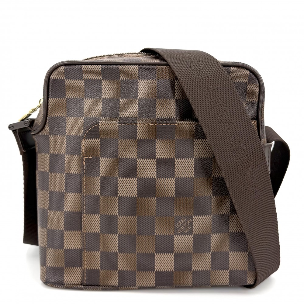 【大売出し】 ルイヴィトン ショルダーバッグ レディース オラフPM 肩かけ 曲がった掛け LOUIS VUITTON N41442 ダミエキャンバス    赤銅色 茶 ゴールド金具【中古品】