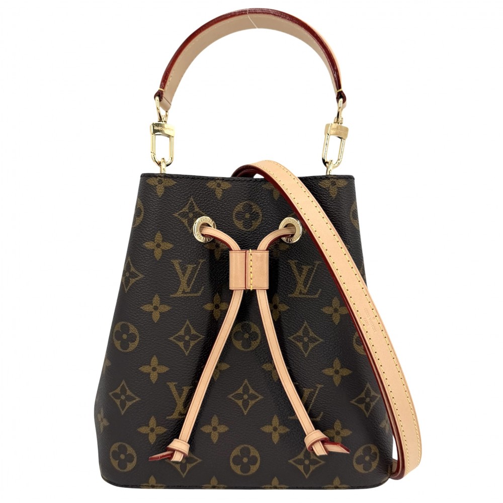 ルイヴィトン 2WAY レディース ネオノエBB ショルダーバッグ ハンドバック 肩かけ 曲がった掛け LOUIS VUITTON M46581 モノグラム帆布    赤銅色 茶 ゴールド金具 美品【中古品】