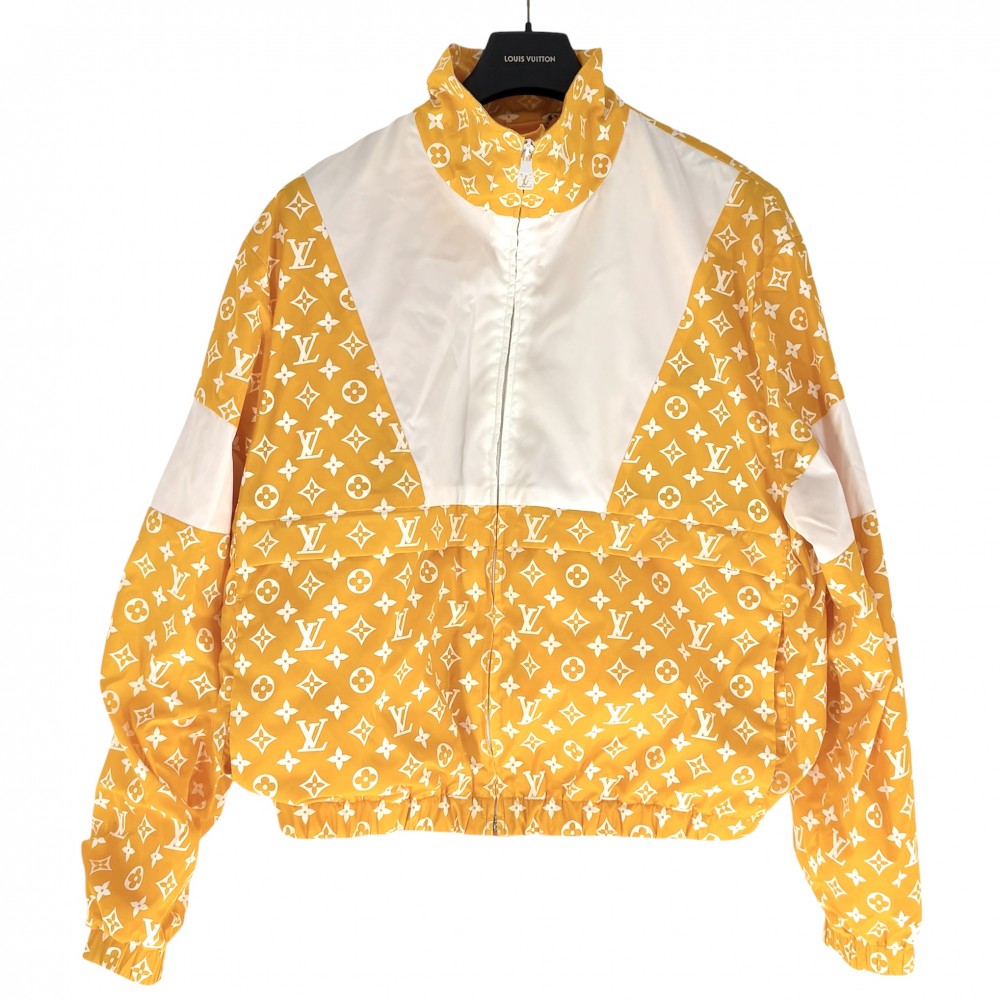 ルイヴィトン アウター レディース モノグラム テクニカルトラックトップ 御召しもの 服 上衣 上衣 LOUIS VUITTON 50 黄色 白いこと 白 ナイロン    春 秋 美品【中古品】