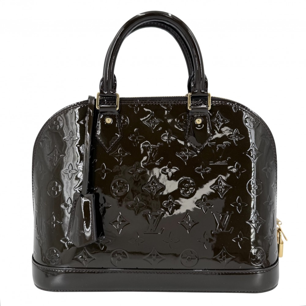 ルイヴィトン ハンドバック レディース モノグラムヴェルニ アルマPM 茶 鞄 かばん LOUIS VUITTON    赤銅色 茶 ゴールド金具【中古品】